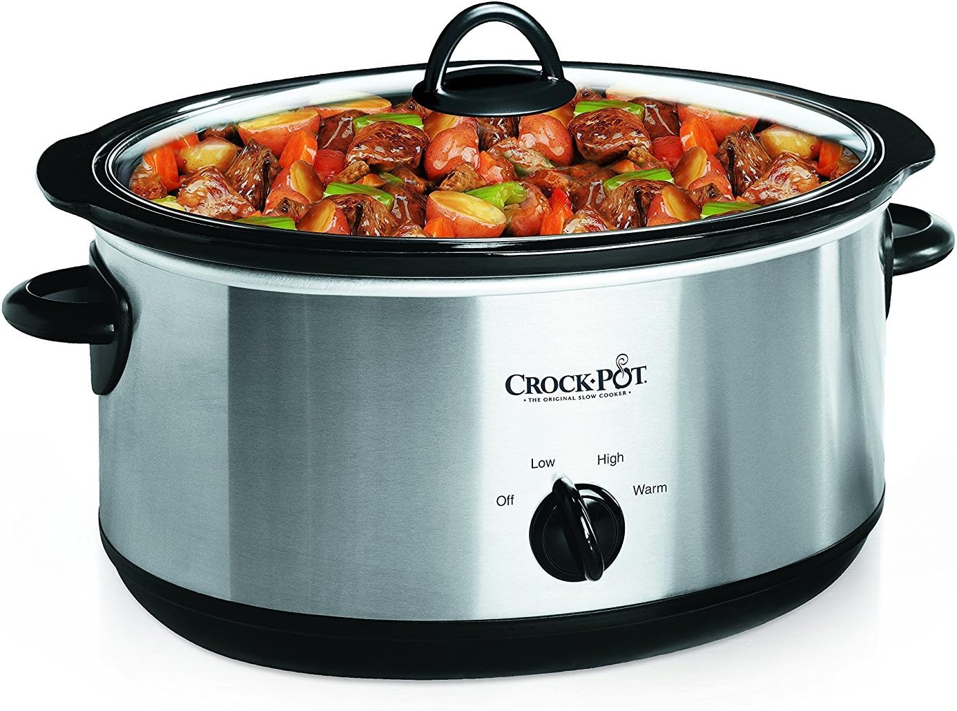 Crock-Pot 7 Quart Oval Manual Slow Cooker, Stainless Steel (SCV700-S-BR), Versatile Cookware for...